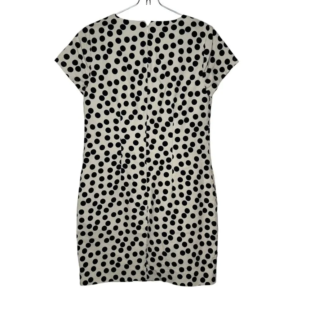 J.Crew Women's Shift Dress Polka Dot Pockets Pullover Cotton Modal‎ Woven Sz. 2